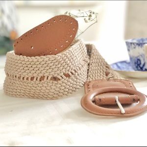 Vintage PU Leather & Rope Belt